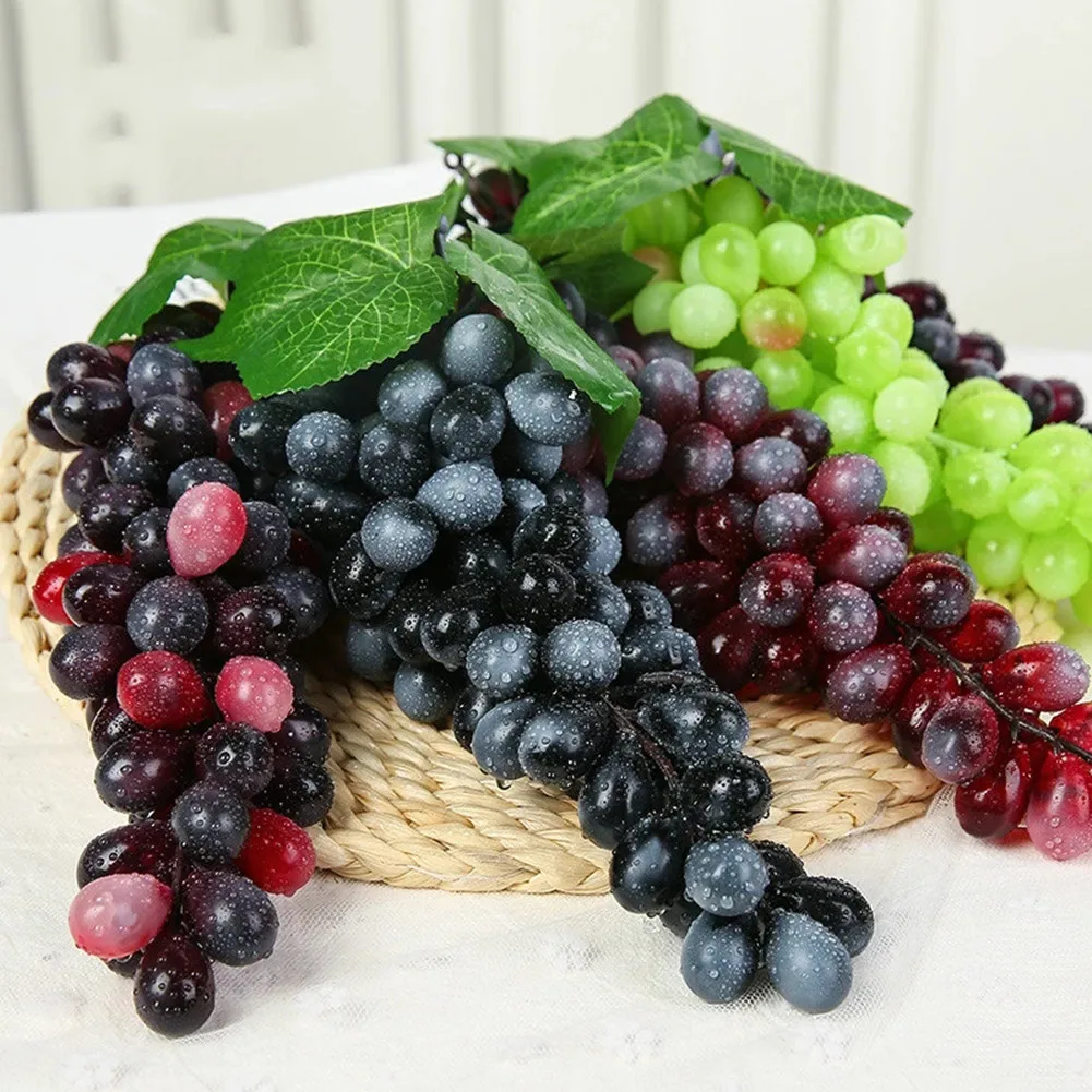 

Artificial Fruit Grape Food Lifelike Fake Fruits Grape Plant Wedding Decoration Home Kitchen Christmas Gift Clip Accessories