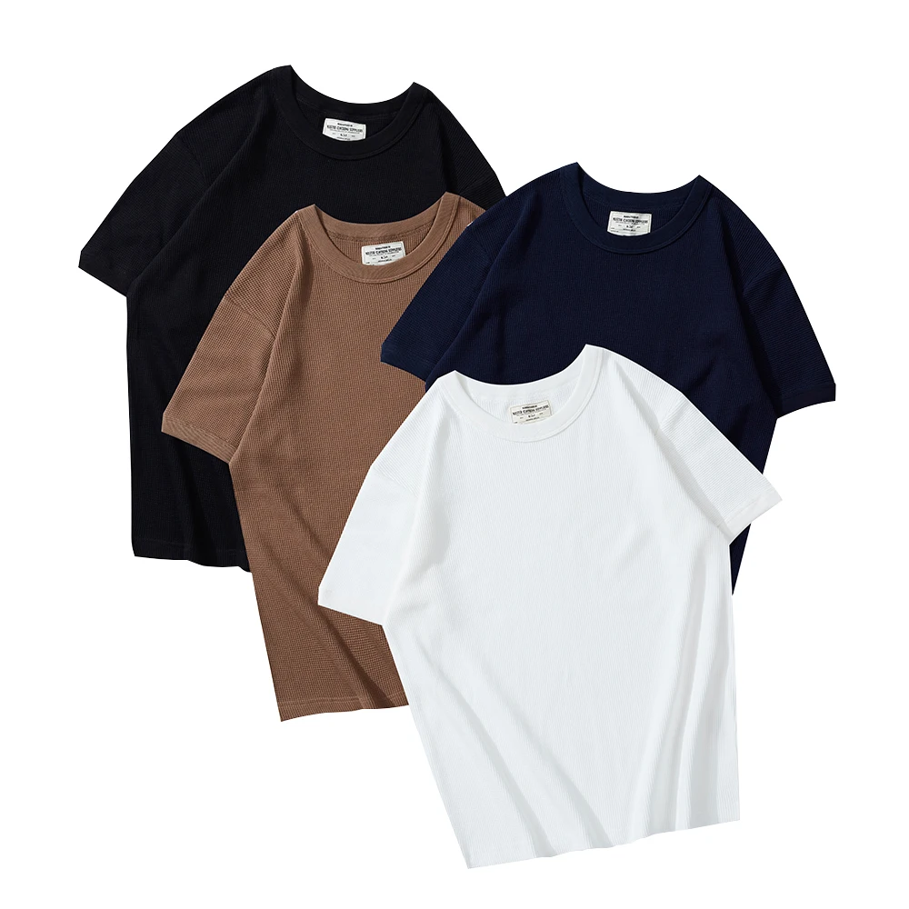 

Solid Color Short Sleeve T-shirt Mens Summer Casual Half-Sleeve Loose Crew Neck Cotton Tee Men