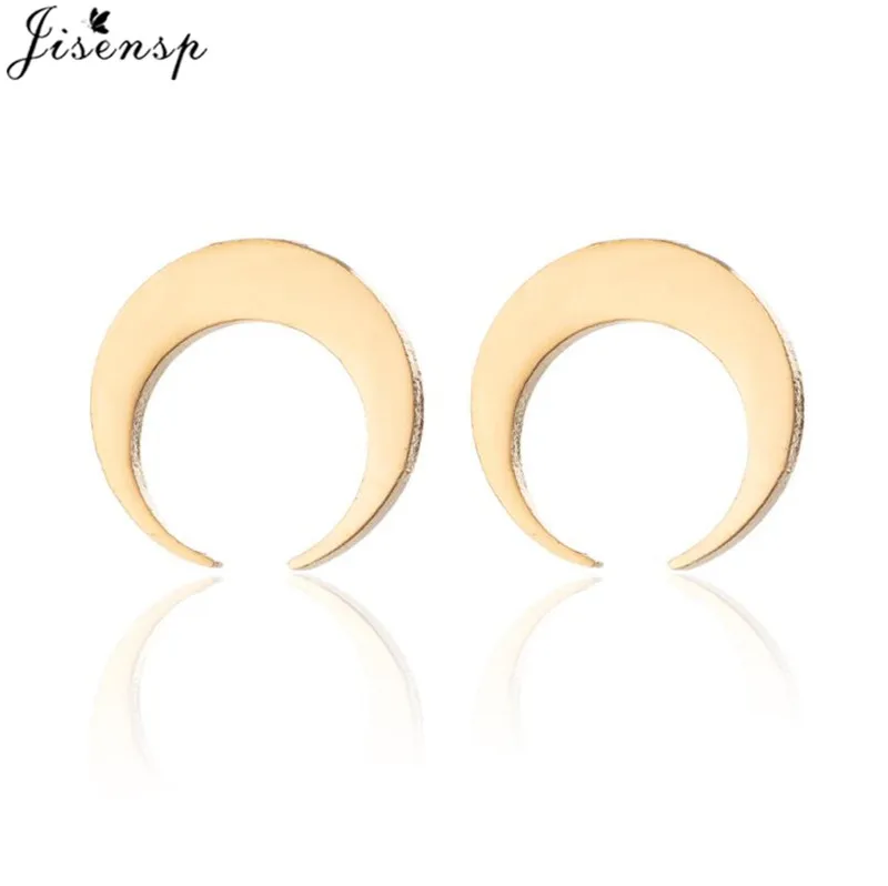 Женский комплект ювелирных изделий Jisensp сережки и полумесяц из нержавеющей стали