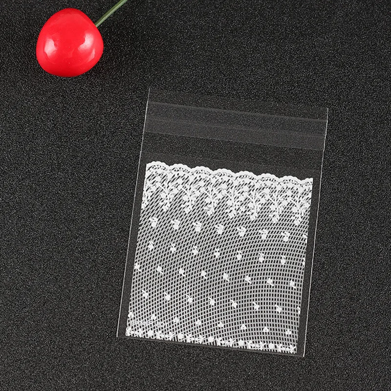 

100pcs White Lace Self Adhesive Wedding Party Bakery Bread Plastic Bag Bonbonniere Cookies Cellophane Dragee Candy Gift Bags