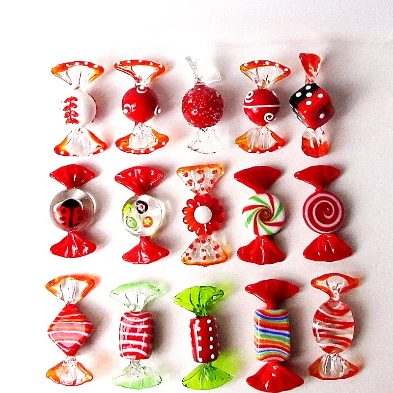 15 шт. винтажные красные стеклянные конфеты в муранском стиле украшение для дома