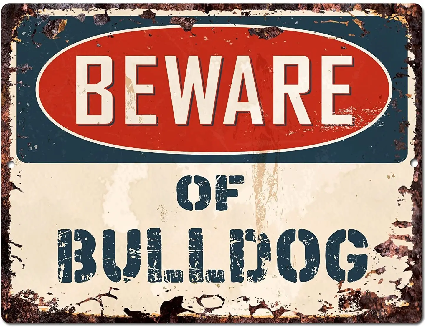 

Chic Sign Beware of BULLDOG Vintage Retro Rustic 9"x12" Metal Plate Store Home Room Wall Decoration