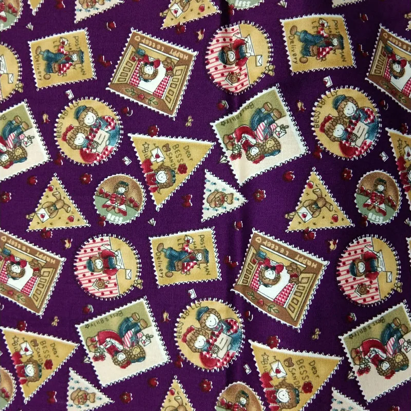 Хлопковый поплин в горошек с принтом APPLE домашний текстиль ткань для шитья 100%