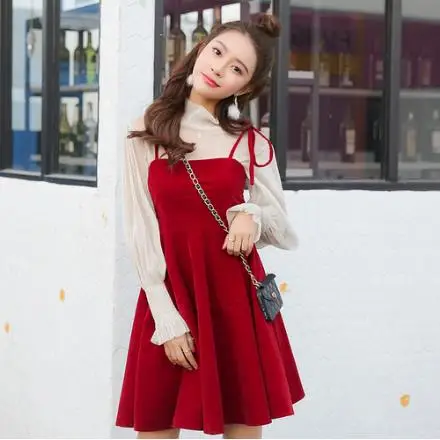 Женское платье Весна 2020 винтажное бархатное с длинным рукавом сетчатый топ