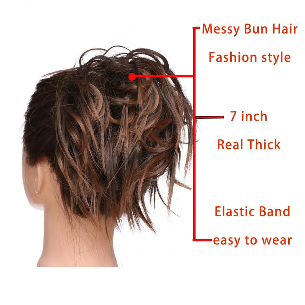 

Flexible Hair Buns Curly Scrunchy Chignon Elastic Messy Wavy Scrunchies Wrap For Ponytail Extensions Women Hair Care