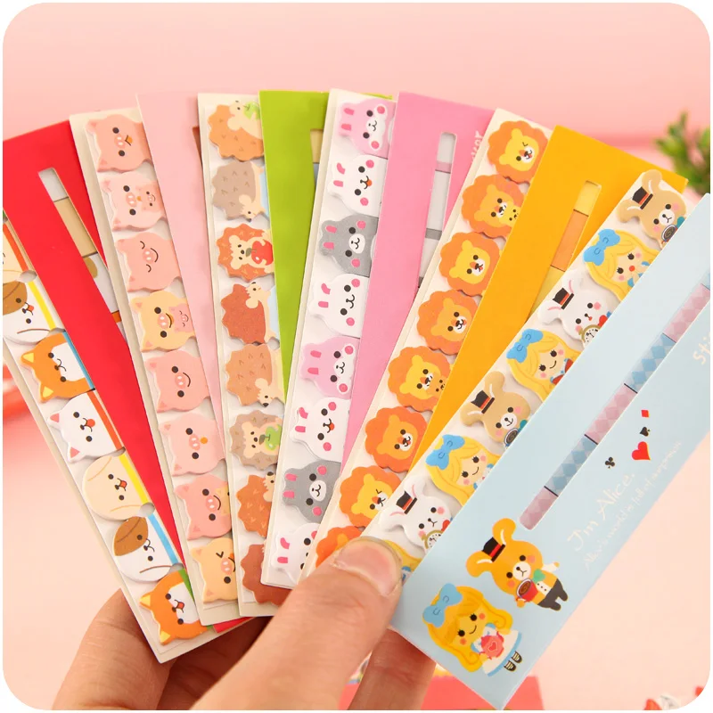 

1pcs Cartoon Sticky Note Cute Animal Stick Marker Memo Pad Diary Stickers Index Bookmark Office School Supplies A6754