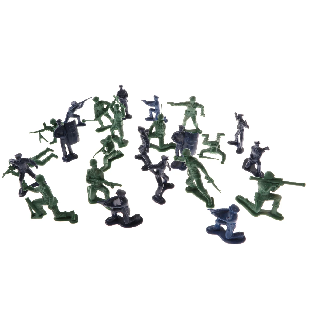 

24pcs Playset Plastic Toy 5cm Soldiers & Police Army Men Figures