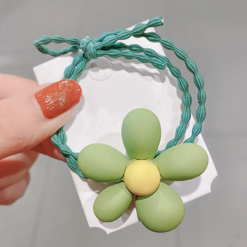 

HiHosilver Candy Color Big Flower Elastic Tie Hair Rope Fashion Girl Simple Hairbands For Women FG015