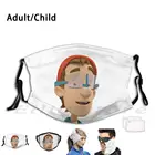 Маска капитана тюрбота с принтом, смываемый фильтр, смешной рот, капитан тюрбот, головной убор