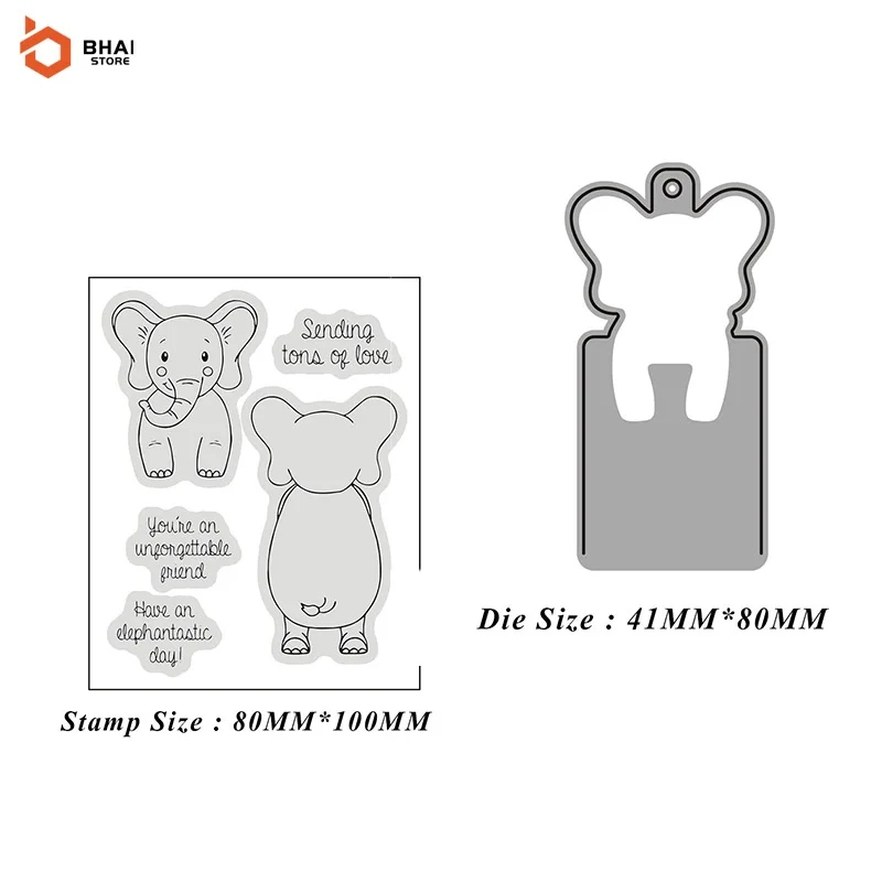

Animal Elephant Metal Cutting Dies and Stamps Stencil for DIY Scrapbooking Photo Album Embossing Decorative Paper Cards 2021 New