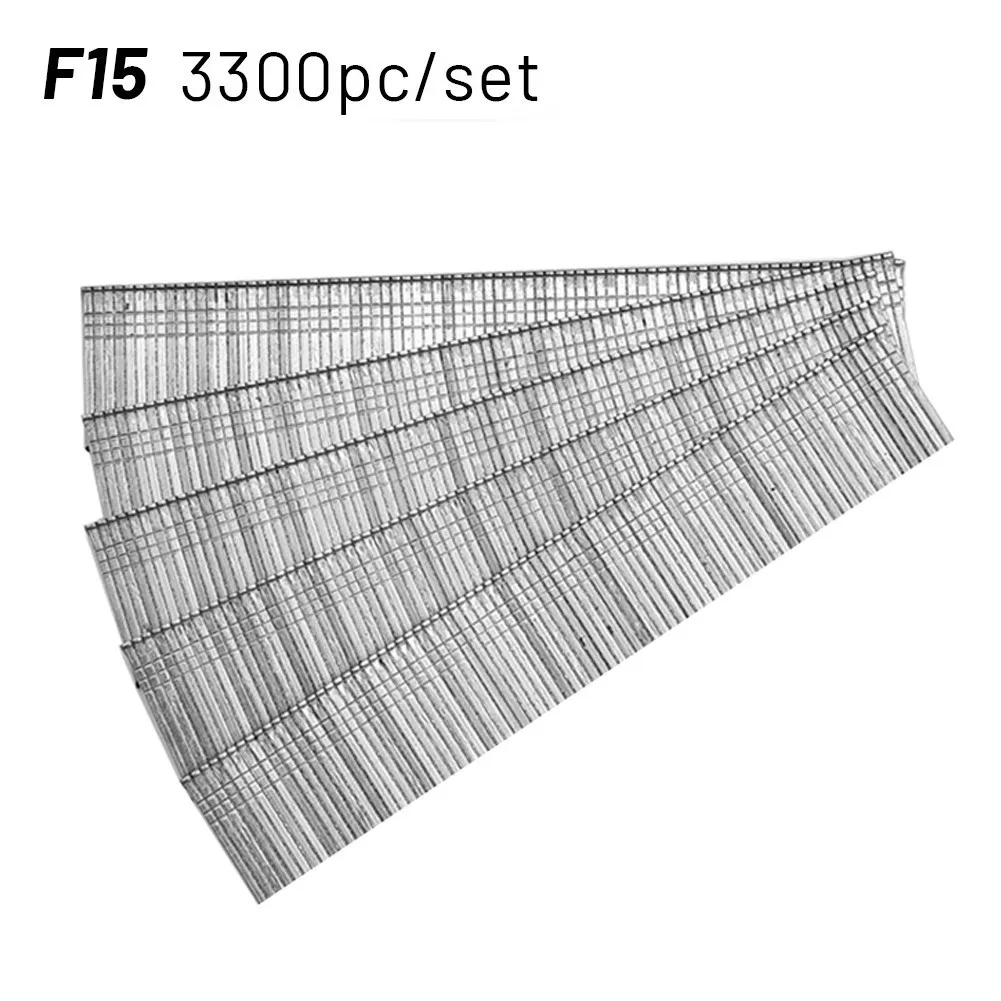 

3300pcs F15/F20/F25/F30 Straight Brad Gun Nails For Electric Nail Gun Stapler Nailer Furniture DIY Home/Garden Woodworking Tool