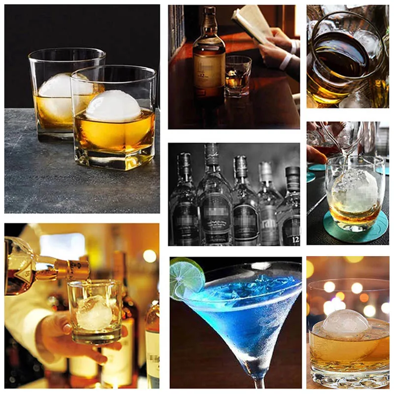 

4 Cavity 5.5cm Big Size Ball Ice Molds Sphere Round Ball Ice Cube Makers Home Bar Party Kitchen Whiskey Cocktail DIY Ice Moulds