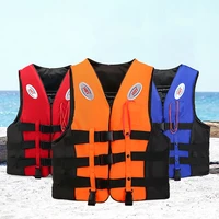 professional life vest children adult reflective adjustable waistcoat jacket with whistle belt for swimming