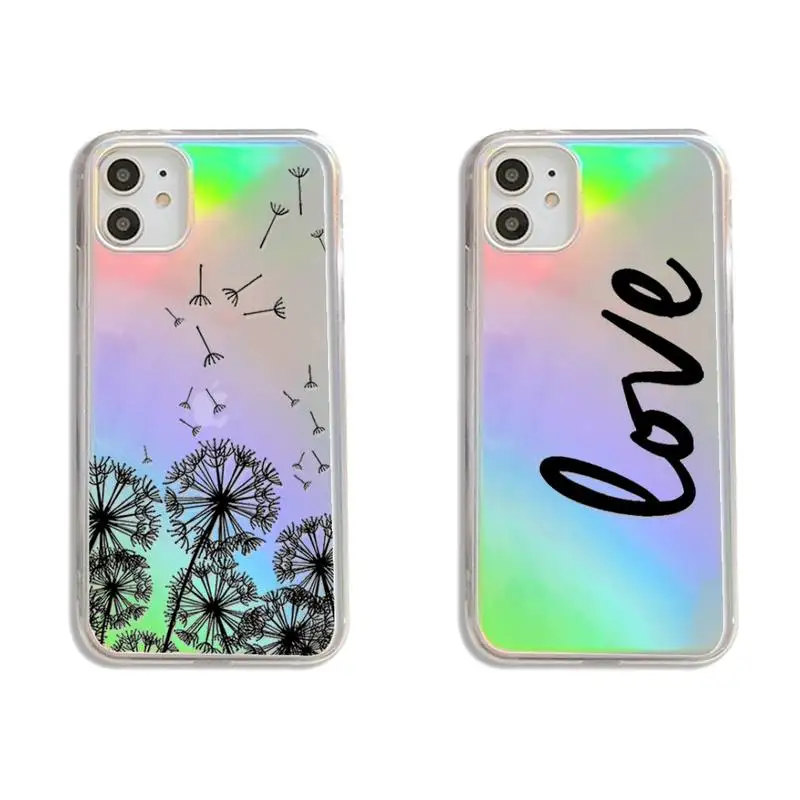 

Dandelion Feather Text Phone Case Transparent for iPhone 7 8 11 12 se 2020 mini pro X XS XR MAX Plus
