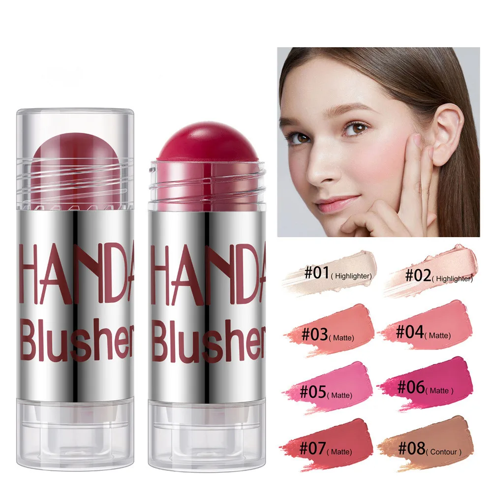 

8 Colors Long Lasting Cream Blush Stick Chubby Crayon Blush Stick Moisturizing Smooth Rouge Pen Rouge for Beginners