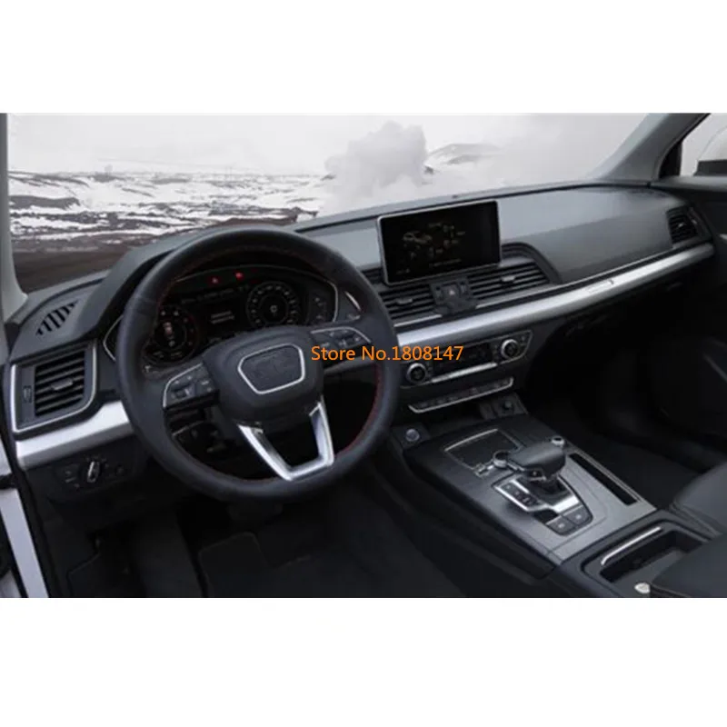 

car body sticker inner Middle Console Central control navigation air-condition trim frame 2pcs For Audi Q5 Q5L 2018 2019 2020