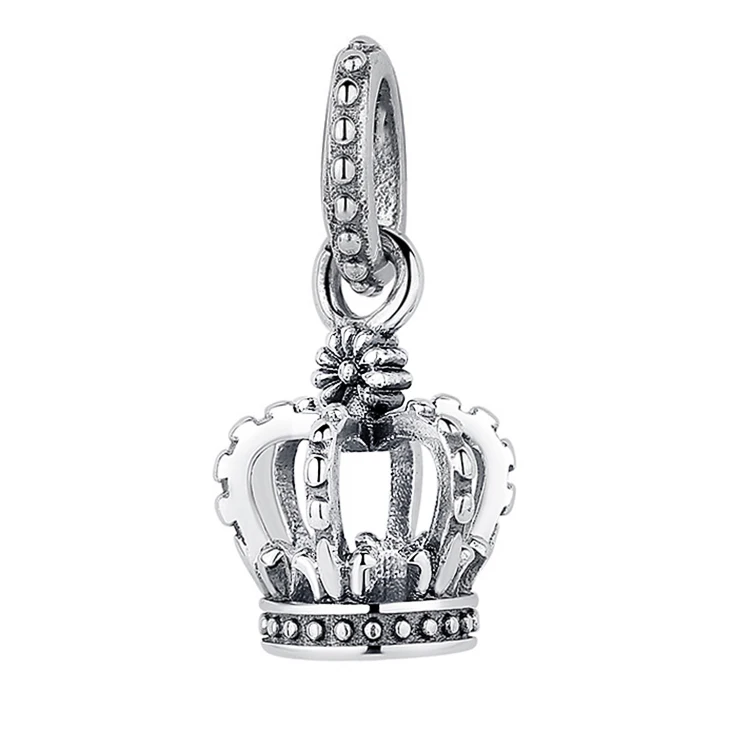 

Fit 925 Silver Original Charms Bracelets Crown Dangle Charm Bead Pendant For Sterling Original Bangle Jewelry Making DIY