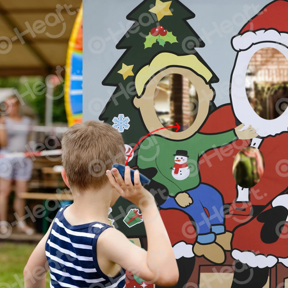 Санта Клаус Рождественская игрушка в форме бобов игры для фотосъемки Веселая