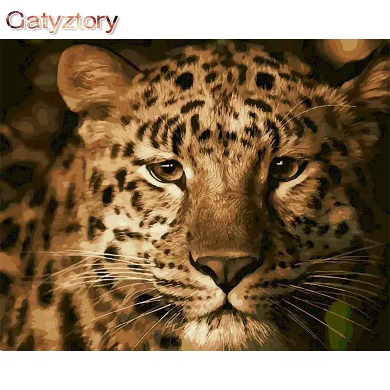 

GATYZTORY Раскрашивание по номерам Гепарды Раскрашивание по номерам для взрослых фоторамки для картины настенное Искусство Холст акриловая кр...
