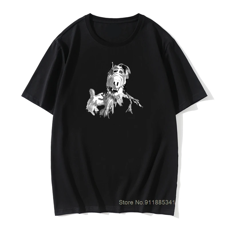 

Men's T Shirt Alf Alien Life Form Melmac Awesome Artwork Retro Tshirt For Male Graphic Design Vintage Camiseta