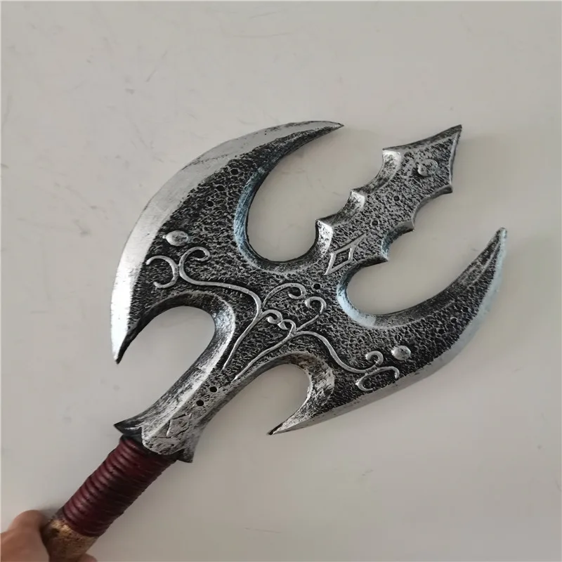

1:1 Cosplay Double-edged Axe Prop Halloween Movie Game Anime Cosplay Axe Weapons Role Playing PU Prop Model Holiday Gift 65cm