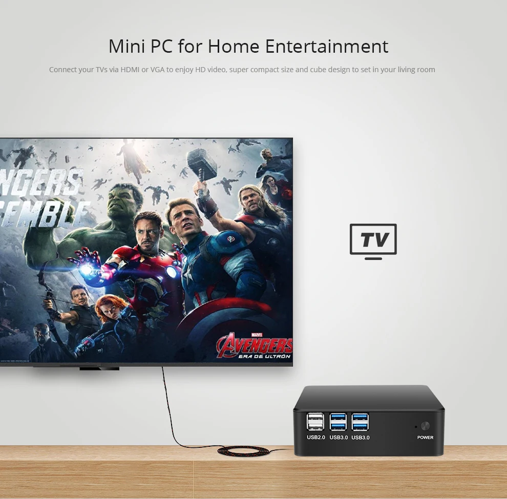 Мини компьютер Windows 10 DDR3 ram мини ПК офисный домашний Core i3 4010Y i5 4210Y HTPC tv BOX Wifi игровой ПК настольный