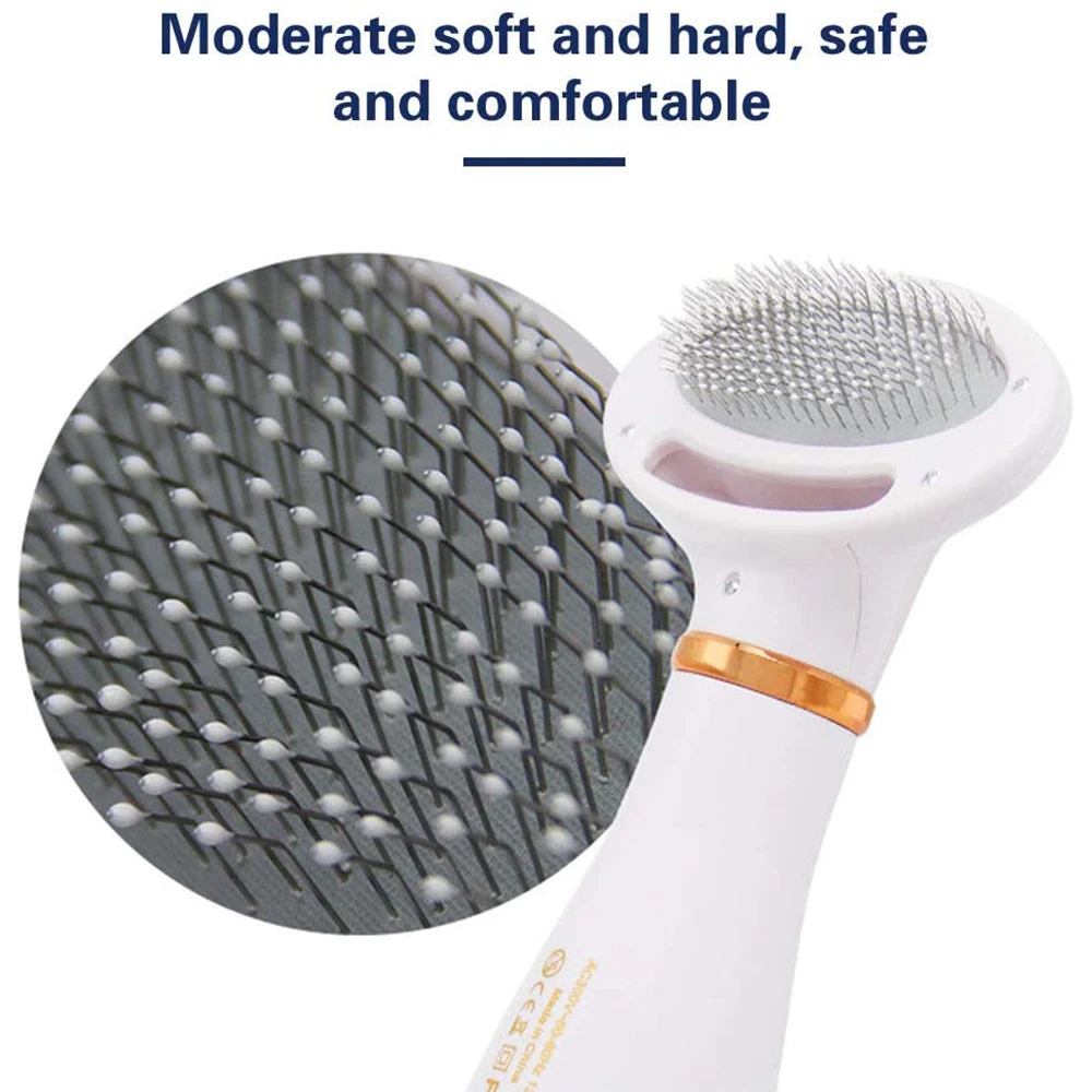 Pet Hair Dryer 2 In 1 Portable Grooming Tool Dog Comb Blower with Slicker Brush Quick-Drying Cat |