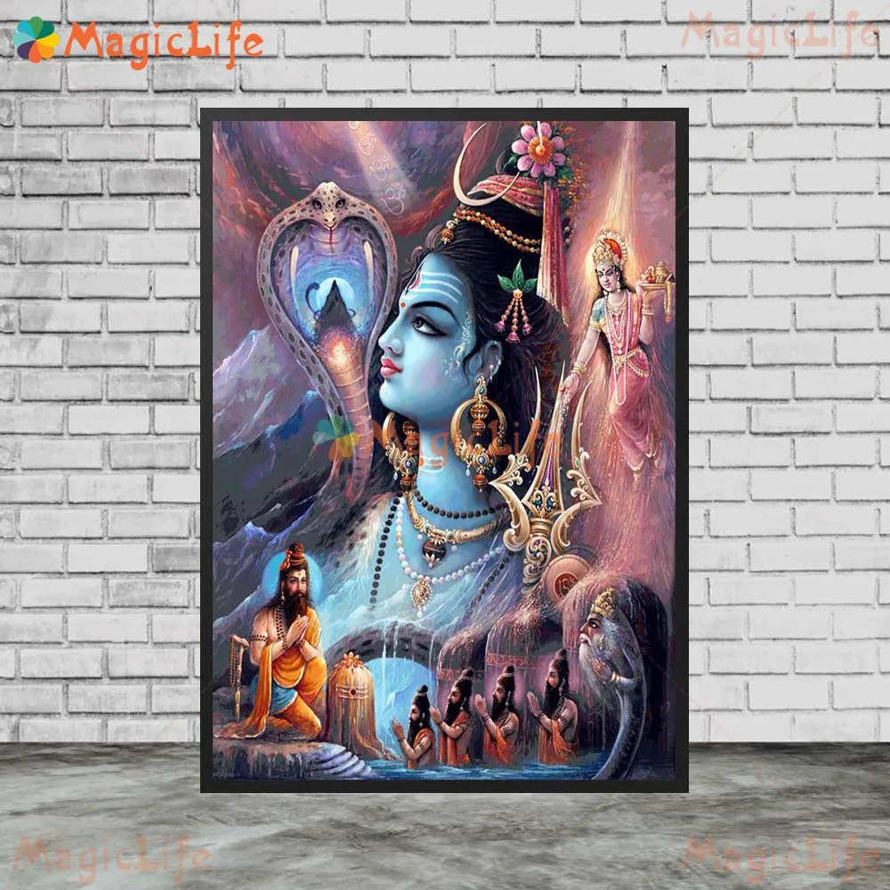 Shiva Hinduism богиня Индии настенное искусство холст живопись Бог разрушения