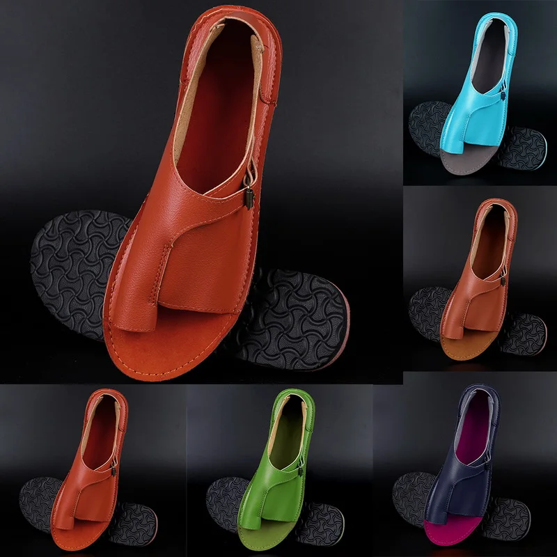 HEFLASHOR/Женская обувь Женские сандалии на плоской подошве из мягкой натуральной