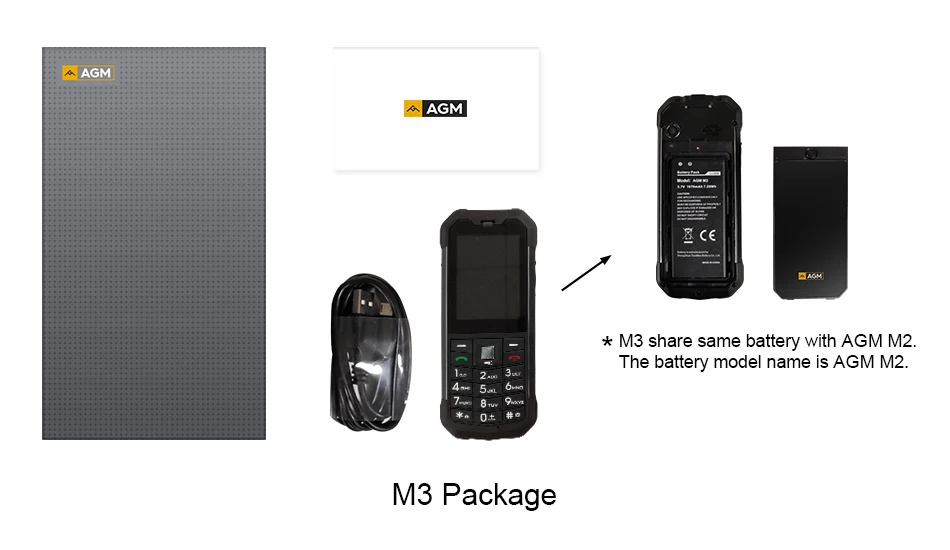 AGM M3 русский прочный двойной SIM открытый 2,4 ''Телефон IP68 водонепроницаемый ударопрочный пылезащитный фонарь 1970 мАч фонарик