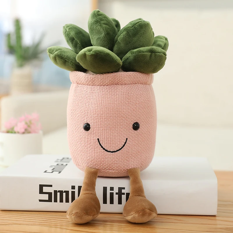 

1pc 20cm Simulation succulent potted plush toy, funny stuffed plant flower pillow cushion, kid birthday gift home decoration