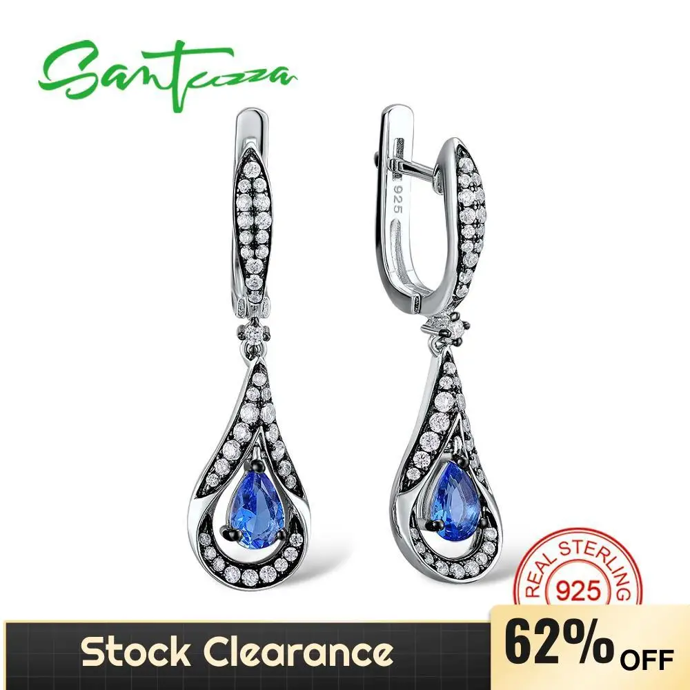 

Женские серебряные сережки-подвески SANTUZZA, из серебра 925 пробы с фианитом, ювелирные украшения