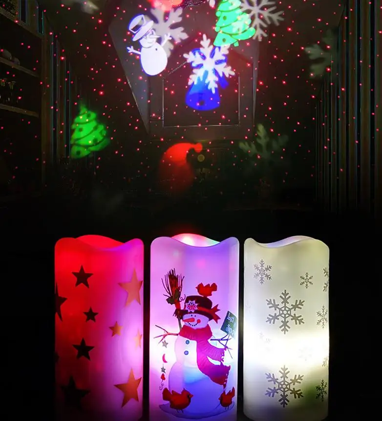 

Home Decoration LED Snowman/Snowflower Christmas Projection Lamp Decoratins for Home Xmas Gifts Ornaments