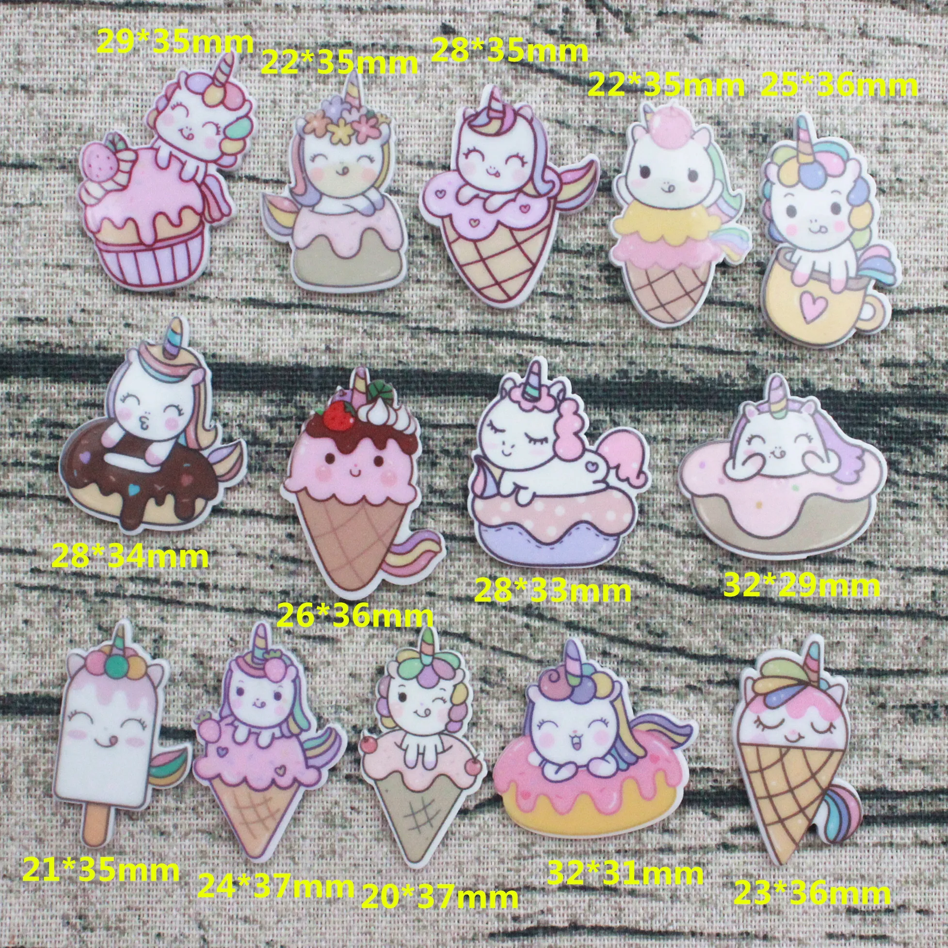 10 шт./лот kawaii плоский Плоский полимер в форме единорога имитация продуктов icecream