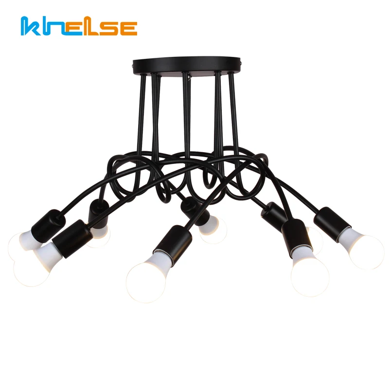 Люстра для столовой с регулируемой яркостью промышленный винтажный Лофт