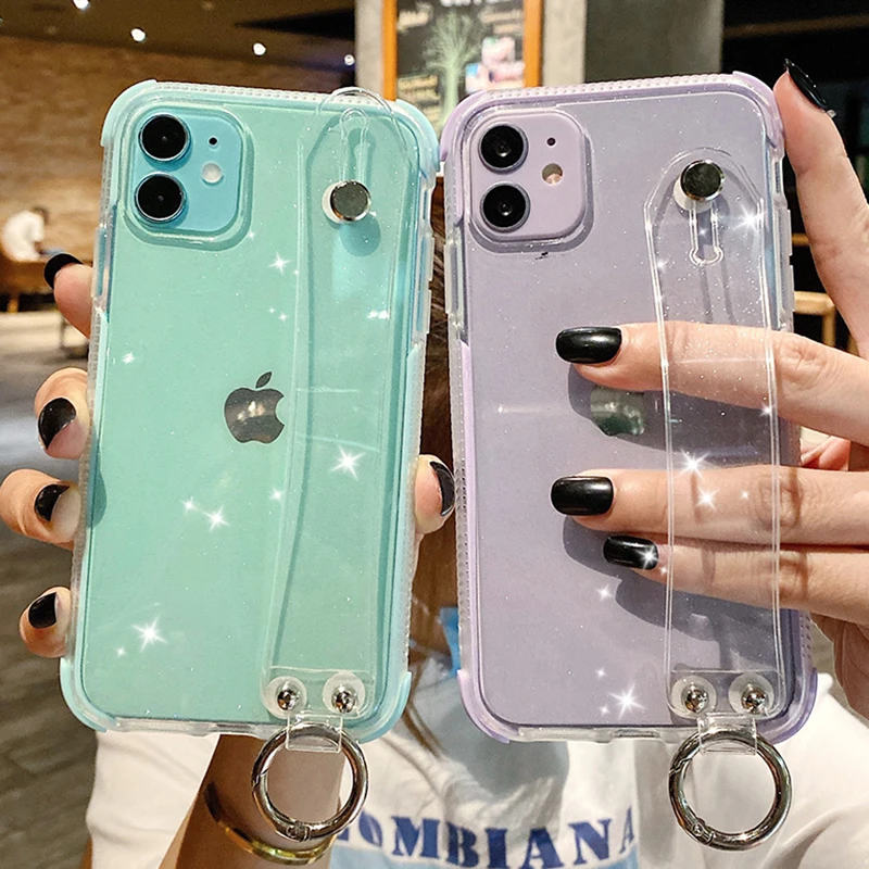 Чехол с блестками для iPhone 12Pro 11 X XR XS Max 7 8 Plus прозрачный мягкий чехол из ТПУ