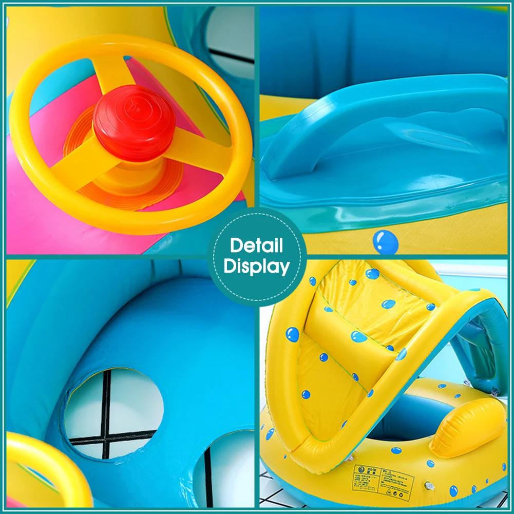 

Pool Float Inflatable Kids Water Float Ring with Handle Safety Seat Swimming Rings for Babies Toddlers