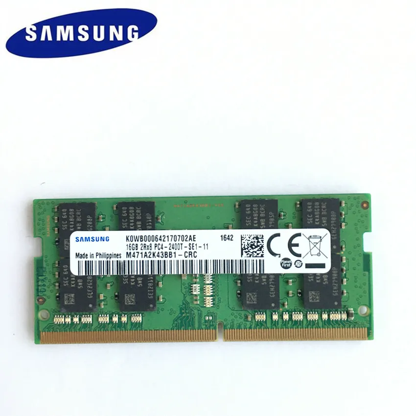 Ноутбук Samsung DDR4 16 Гб 2RX8 PC4 2400T DIMM память для ноутбука 2400 МГц RAM|Оперативная память| |
