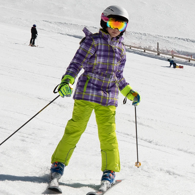 Детский лыжный костюм для девочек теплая зимняя ветрозащитная толстовка с
