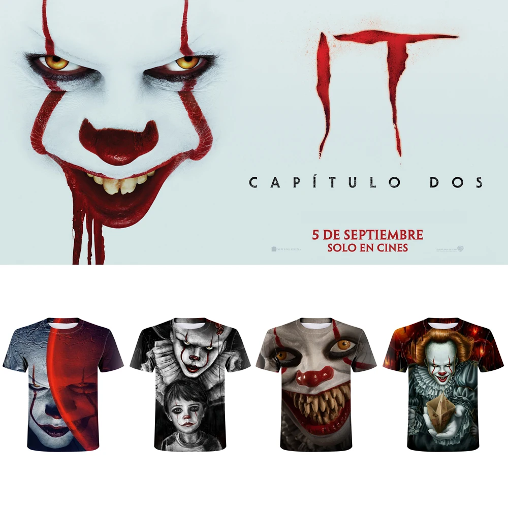 Стивен Кинг одноименная Новая мужская футболка с изображением клоуна модная