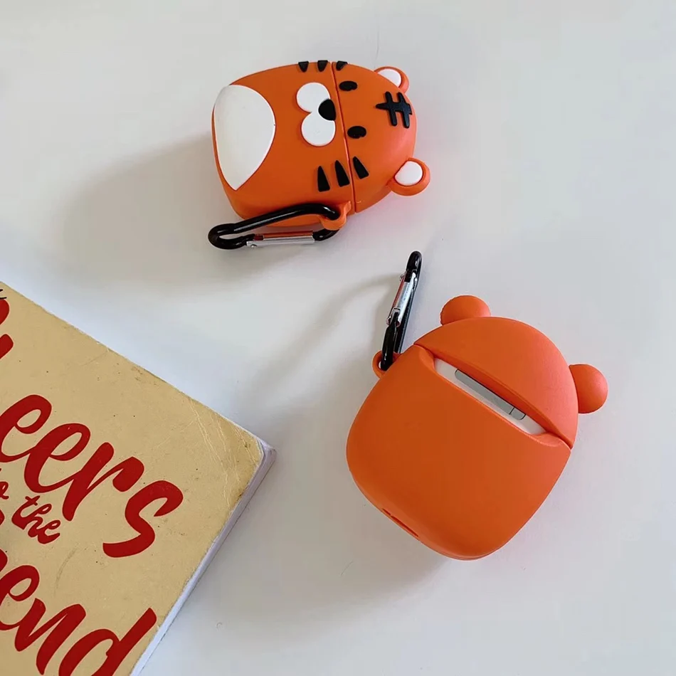 3D Пингвин чехол для наушников Airpods силиконовый розовый чехол для Apple Air pods 2 Чехол для наушников Earpods кольцо брелок для ключей