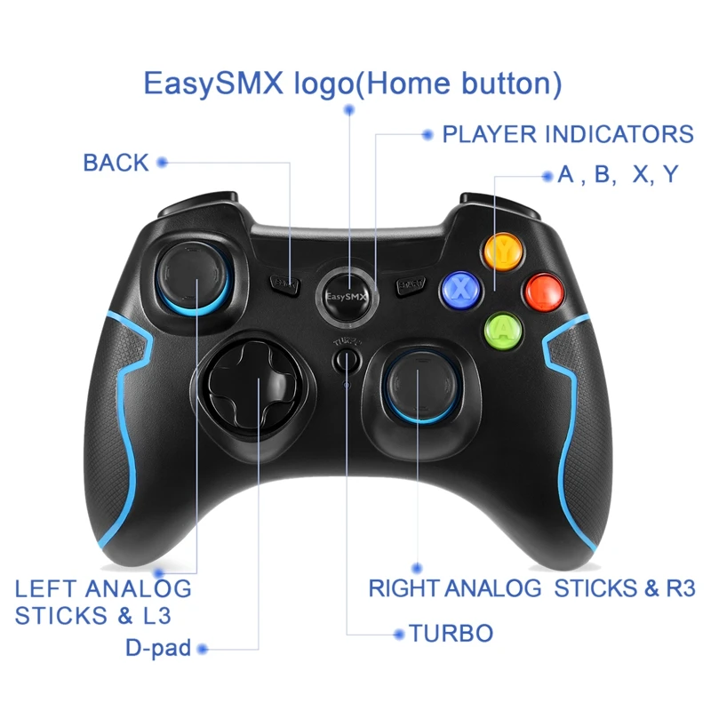 Беспроводной геймпад EasySMX ESM 9013 джойстик игровой контроллер совместимый с ПК PS3 tv