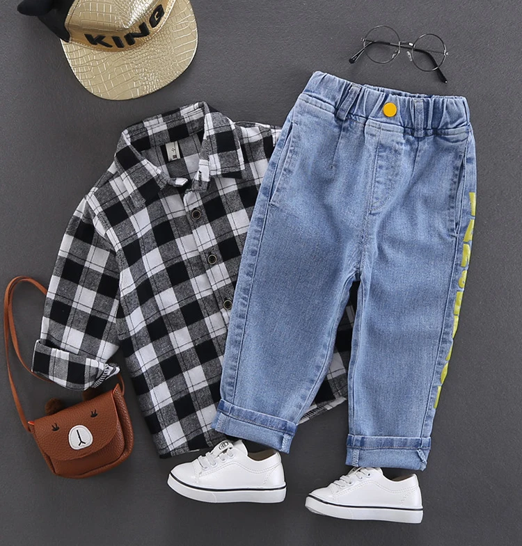 

boys pants kids jeans casual Spring Solid Cotton Mid Elastic Waist Pants for Boy jeans kids Clothing Children Trousers