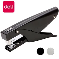 deli 1pcs metal handheld medium stapler match 246 266 staple 20 80g papers capacity hand binding office supplies stationery