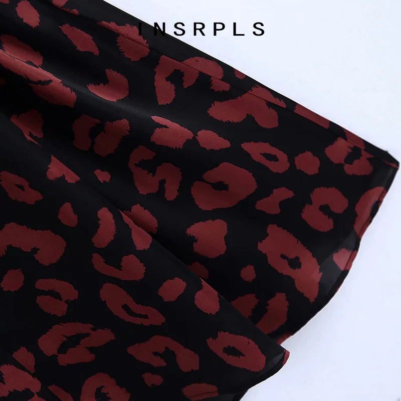 

INSRPLS Women Chic Fashion With Metal Buttons Print Midi Dress Vintage Long Sleeve Bow Tie Sashes Female Dresses Mujer