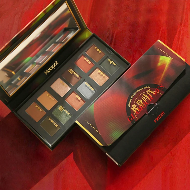 Палитра теней для век 12 цветов долговечная прочная водонепроницаемая