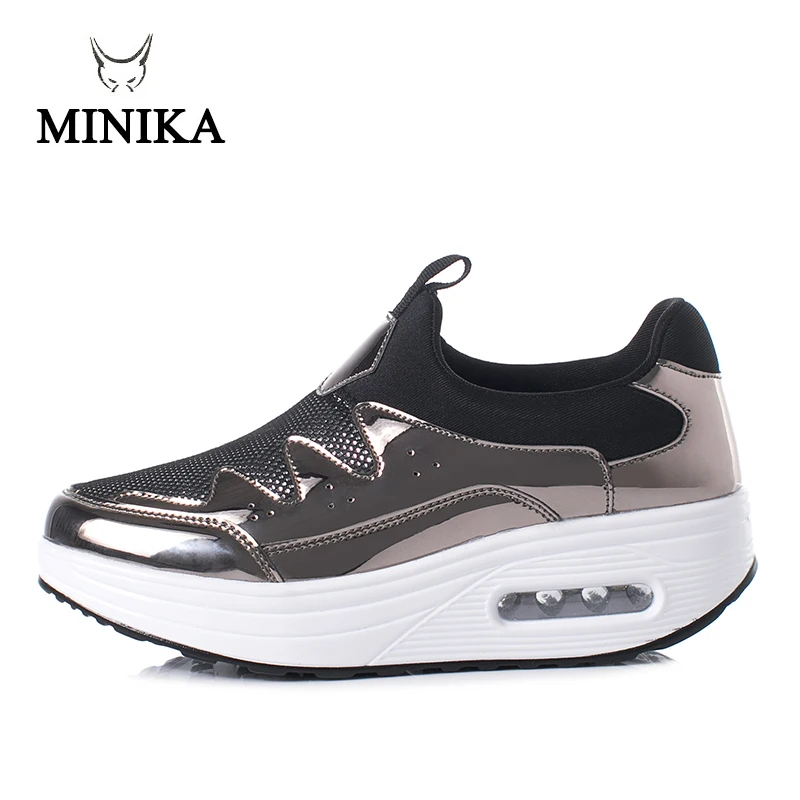 Женская тонизированная обувь дышащая без шнуровки на платформе для путешествий