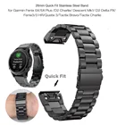 Ремешок для наручных часов Garmin Fenix 6X 6S 6 5X 5 5S Plus 3HR D2 S60, быстросъемный браслет из нержавеющей стали, 26 22 20 мм