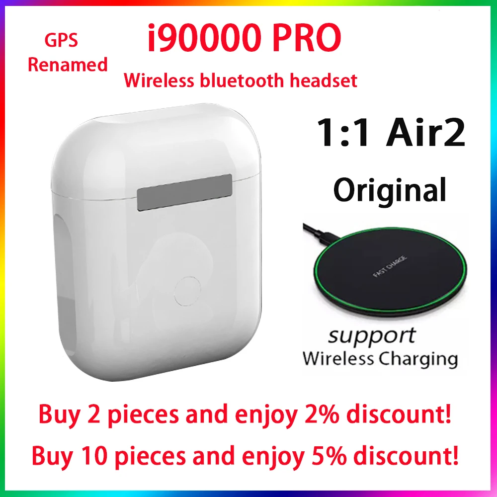

Original i90000 PRO 1:1 GPS Rename Wireless charging Wireless Bluetooth Headsets for Xiaomi Samsung Huawei PK i99999 i9999 i9000