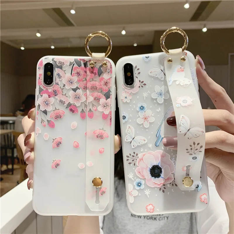 Чехол с цветочным узором для Samsung S10 S20 ultra plus A01 A21 A31 A41 A51 A71 A81 A91 | Мобильные телефоны